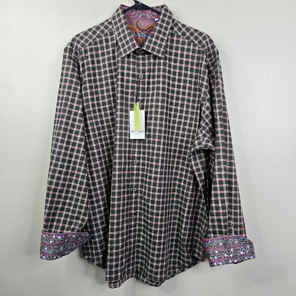 NEW Robert Graham Waterford Checkered Long Sleeve Button Down 2XL - Picture 1 of 8